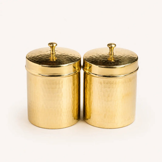 Peetalya Brass Tea & Sugar Box (Dabba)