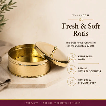 Peetalya Brass Roti Box / Mithai Box