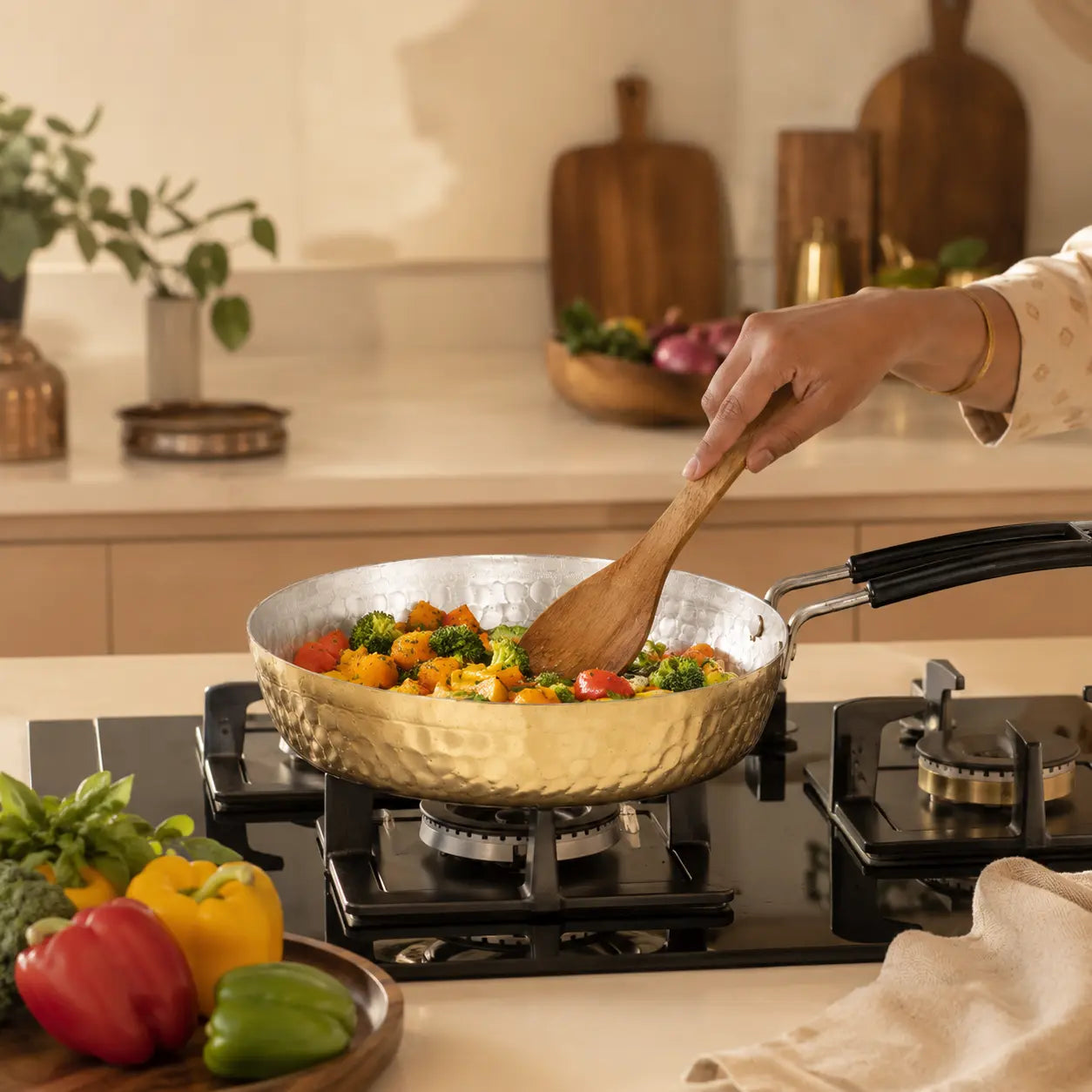 Peetalya Brass Frying Pan