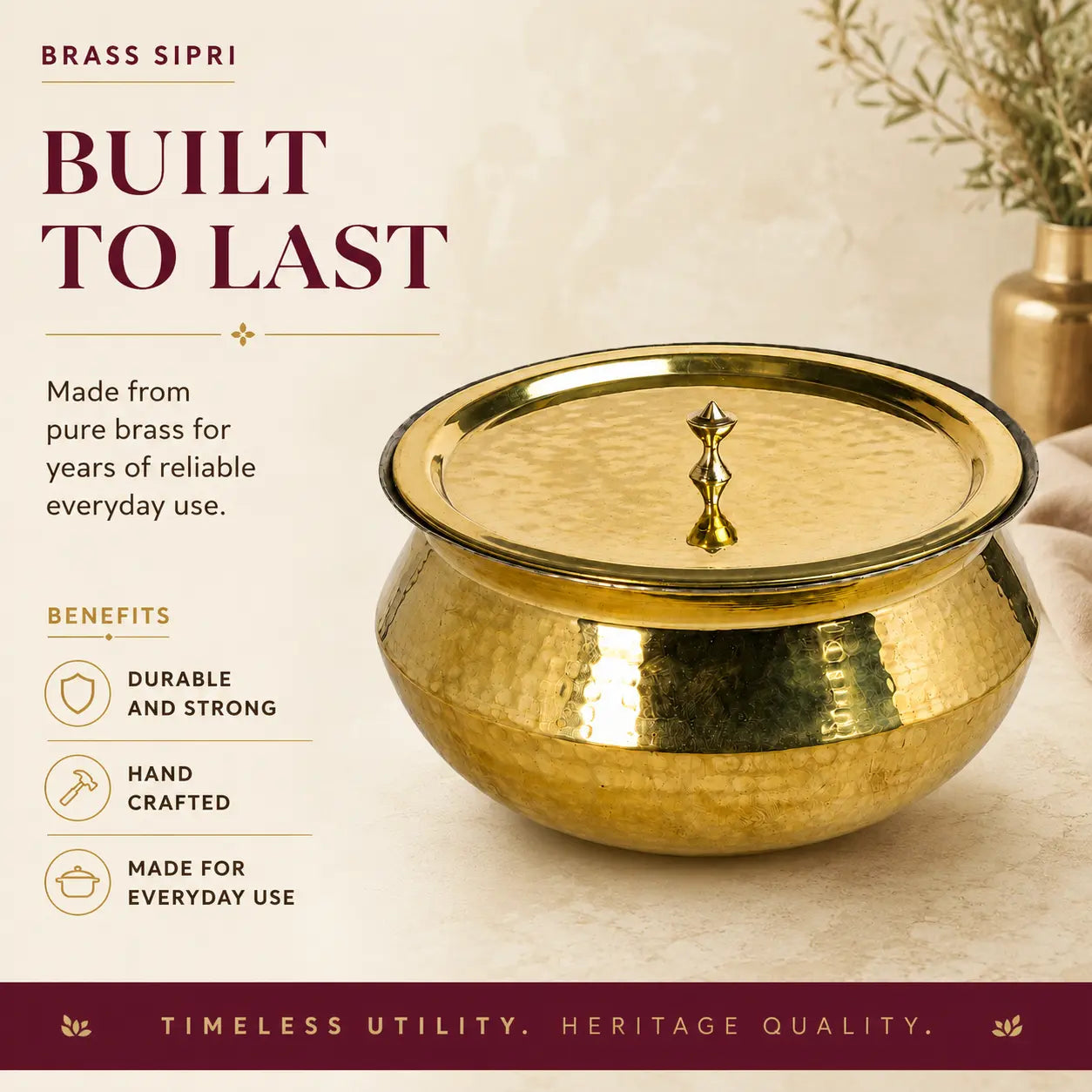 Peetalya Brass Sipri (Strainer / Colander)