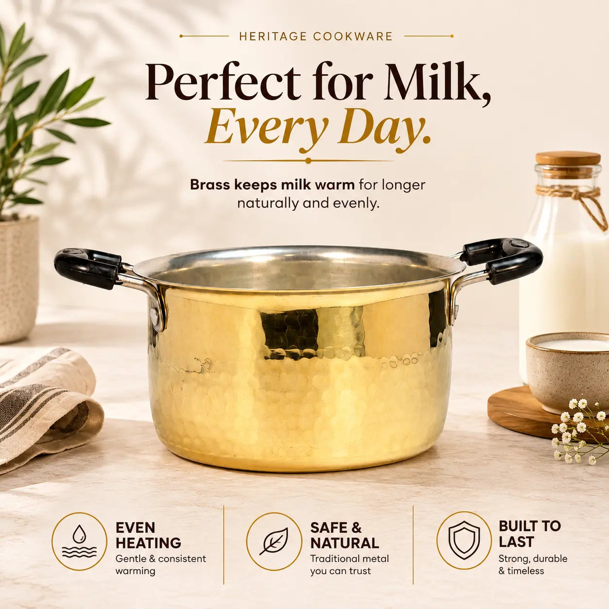 Peetalya Brass Doodh Patila (Milk Vessel)