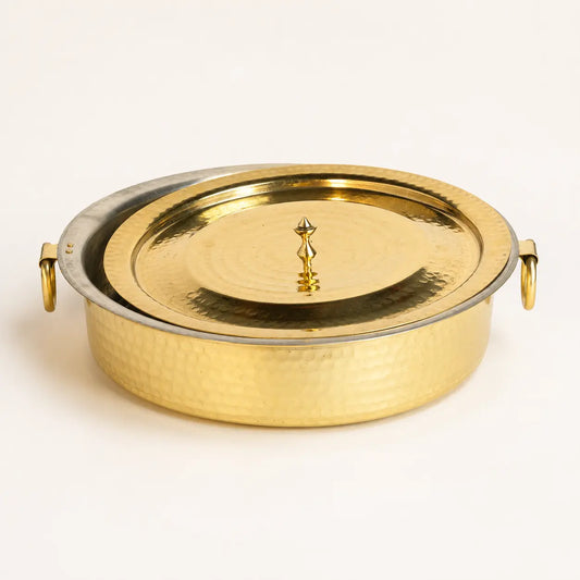 Peetalya Brass Flat Lagan (Shallow Vessel)