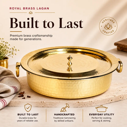 Peetalya Brass Flat Lagan (Shallow Vessel)