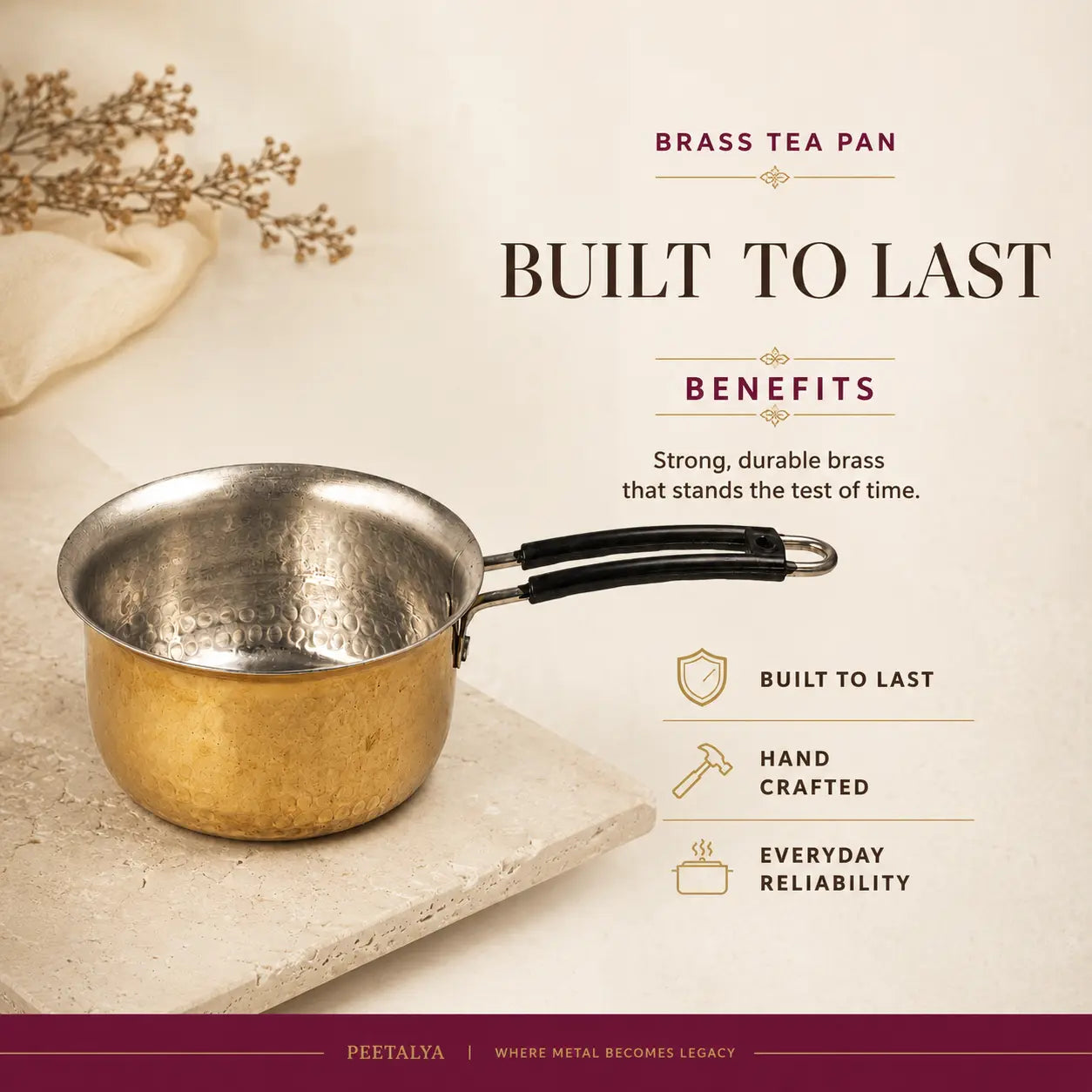 Peetalya Brass Tea Pan