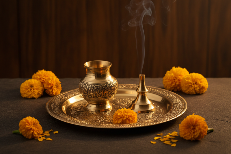 Peetalya Brass Pooja Thali